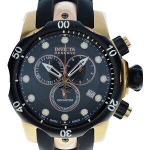 Men's 54mm Invicta Venom Reserve 1000M Rose Gold/ Black Band SS Watch Ref: 5733!